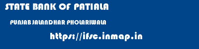 STATE BANK OF PATIALA  PUNJAB JALANDHAR PHOLARIWALA   ifsc code